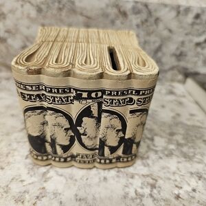 Vintage 70's Unique Money Stack Shaped Bank